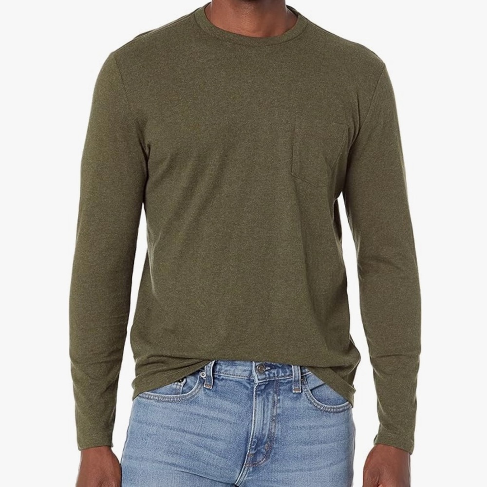 Amazon Essentials Men’s Slim Fit Long-Sleeve T-Shirt- Size: Large